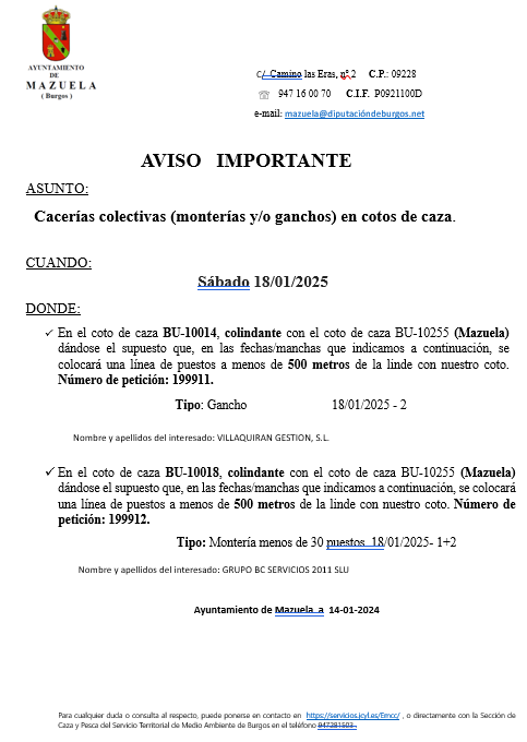 AVISO IMPORTANTE 